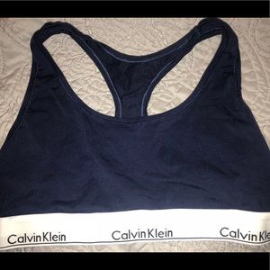 navy blue calvin klein sports bra